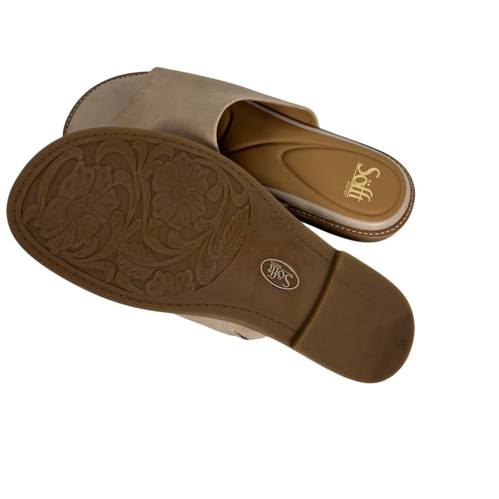SOFFT Tan Leather Slip on Mule Flats Women's Size 8 1/2 - Picture 6 of 7